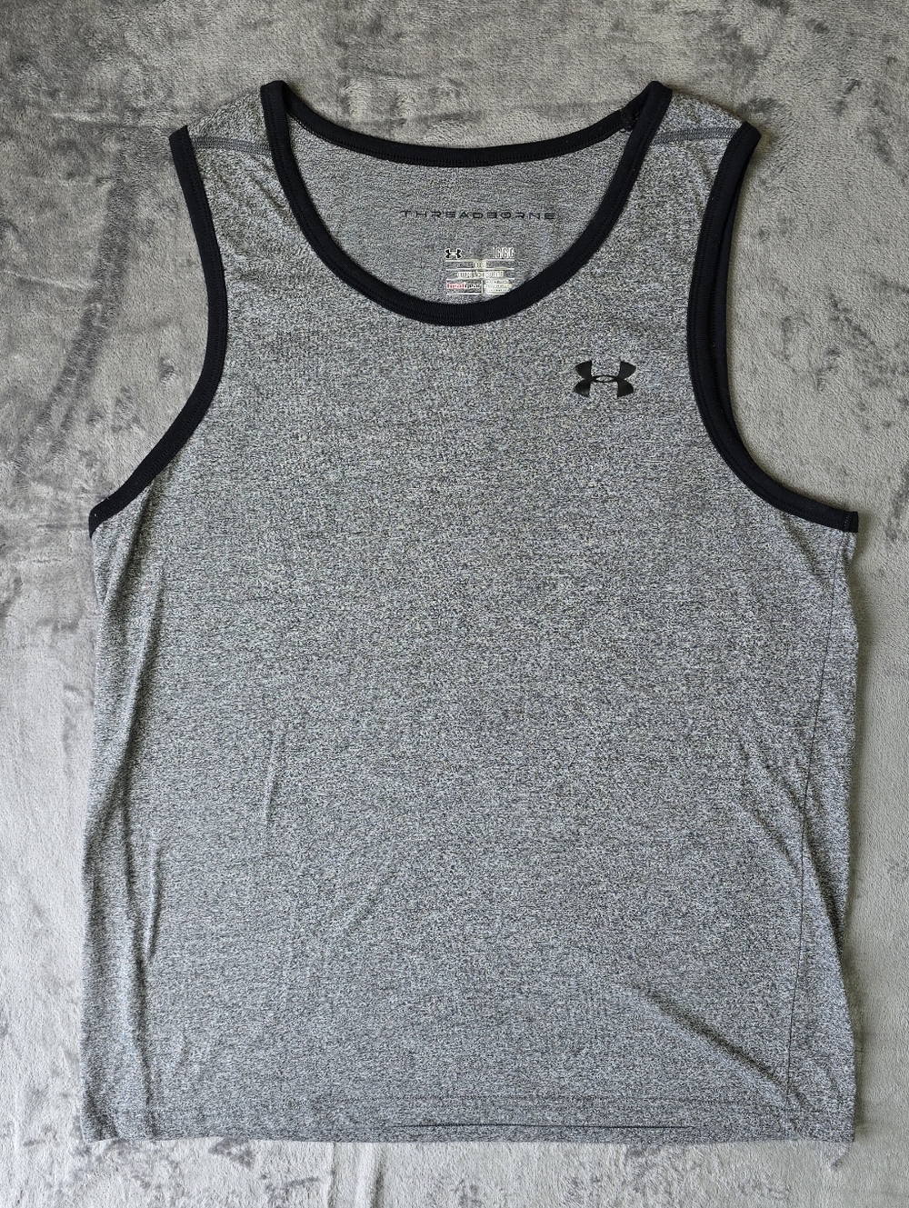Under Armour Heatgear Threadborne Tank Top Muscle Shirt Size Large Gray